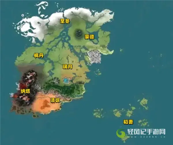 原神地图全貌七国一览分享