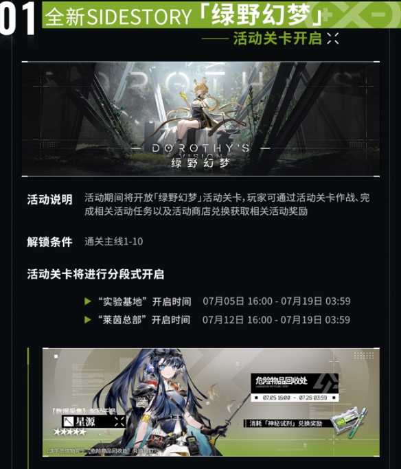 《明日方舟》绿野幻梦新活动一览