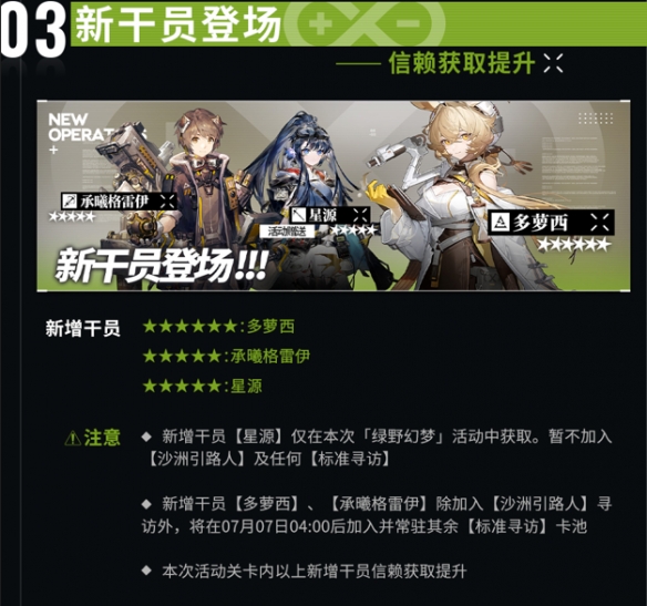 《明日方舟》绿野幻梦新活动一览