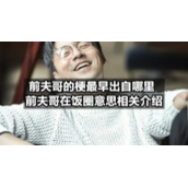 前夫哥的梗最早出自哪里前夫哥在饭圈意思相关介绍