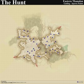 ff14狩猎怪刷新点在哪，ff14萨纳兰地区狩猎B怪刷新点一览