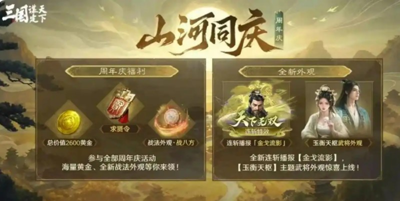 三国谋定天下周年庆活动内容-山河同庆福利