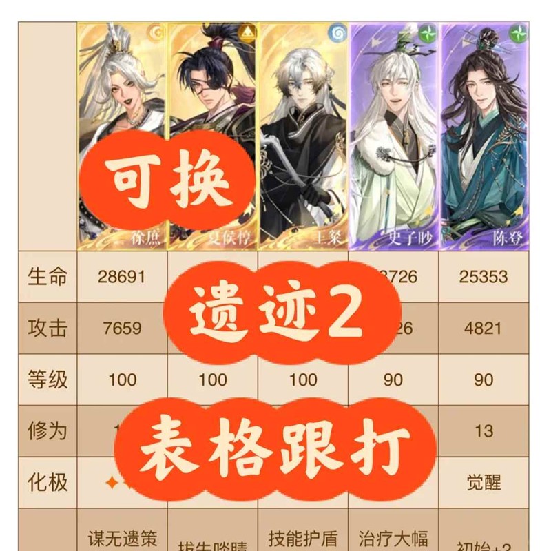 如鸢刘辩极乐地宫遗迹2-表格跟打徐庶夏侯可换