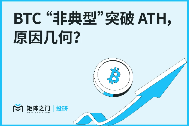 Matrixport投研：BTC“非典型”突破ATH，原因几何？