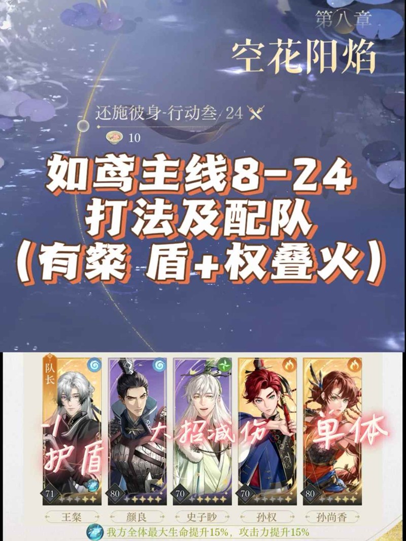 如鸢主线8-24打法及配队-粲盾奶循环不赌版