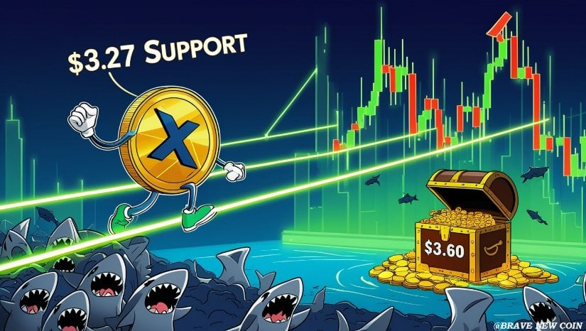 XRP价格预测：分析师阿里·马丁内斯警告称XRP必须守住3.27美元支撑位才能看涨至3.60美元