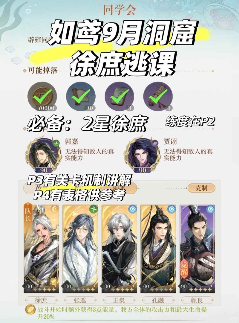 如鸢9月洞窟同学会怎么打-徐庶逃课洞窟