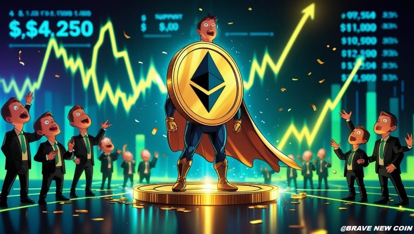 以太坊（ETH）价格预测：机构需求上升支撑4250美元关口，以太坊瞄准5000美元