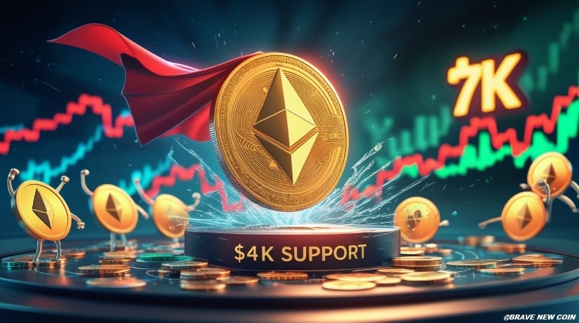 以太坊（ETH）价格预测：ETH将4000美元转为支撑位，空头挤压推动看涨势头冲击7000美元