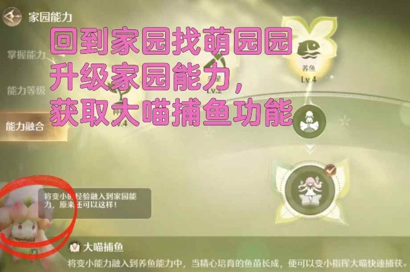 无限暖暖家园系统-大喵捕鱼能力怎么用图解