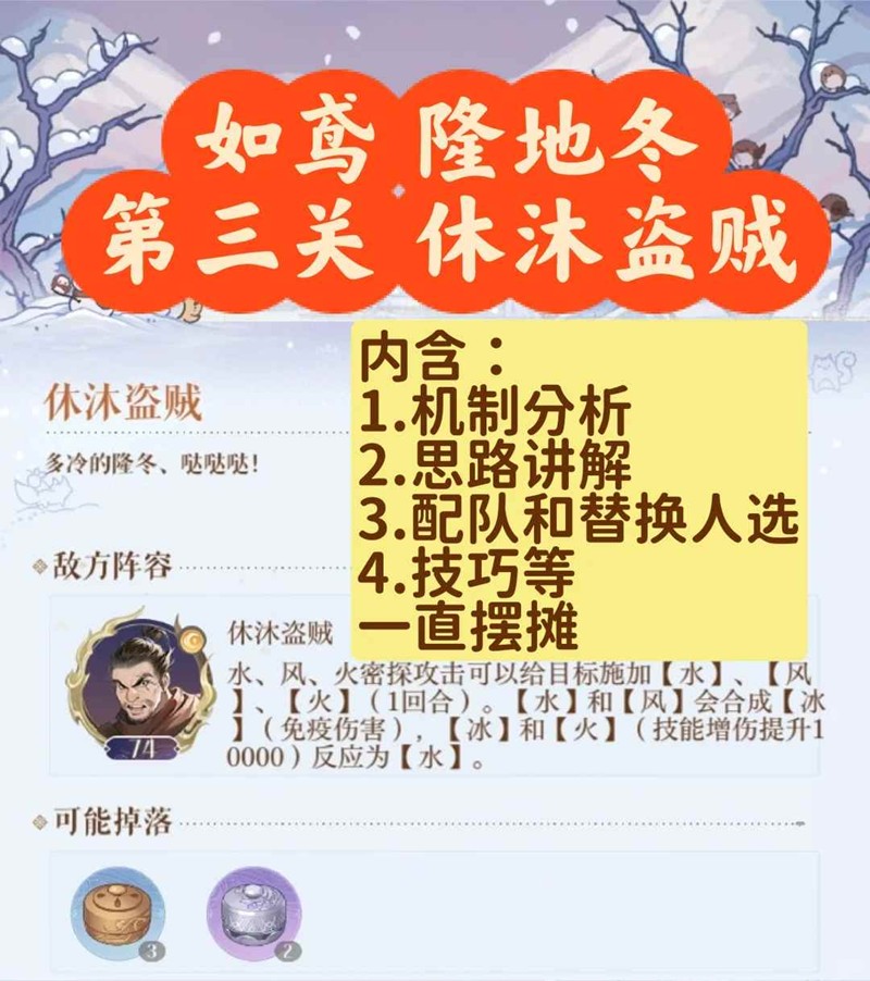 如鸢隆地冬活动机制-第三关休沐盗贼怎么打