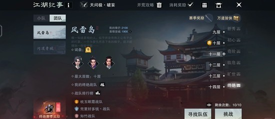 一梦江湖团本终绝冷知识-副本风雷岛机制是什么