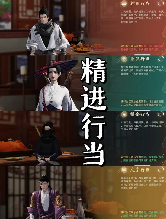 一梦江湖萌新教学-行当玩法怎么精进行当