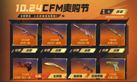 CFM爽购节票选现已开启-全民票选心仪武器将返场