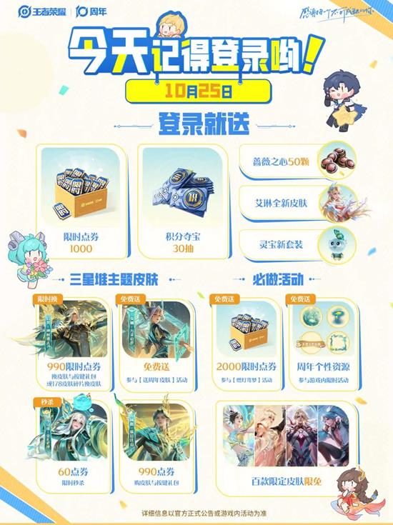 王者荣耀十周年今日正式启动-官方送喜海量福利放送