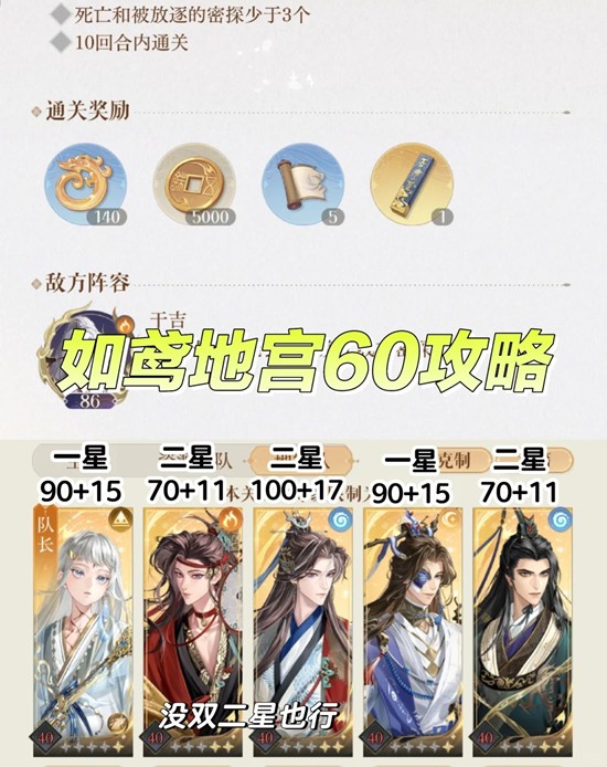 如鸢左慈璃魂月魄地宫60-地宫干吉怎么配队