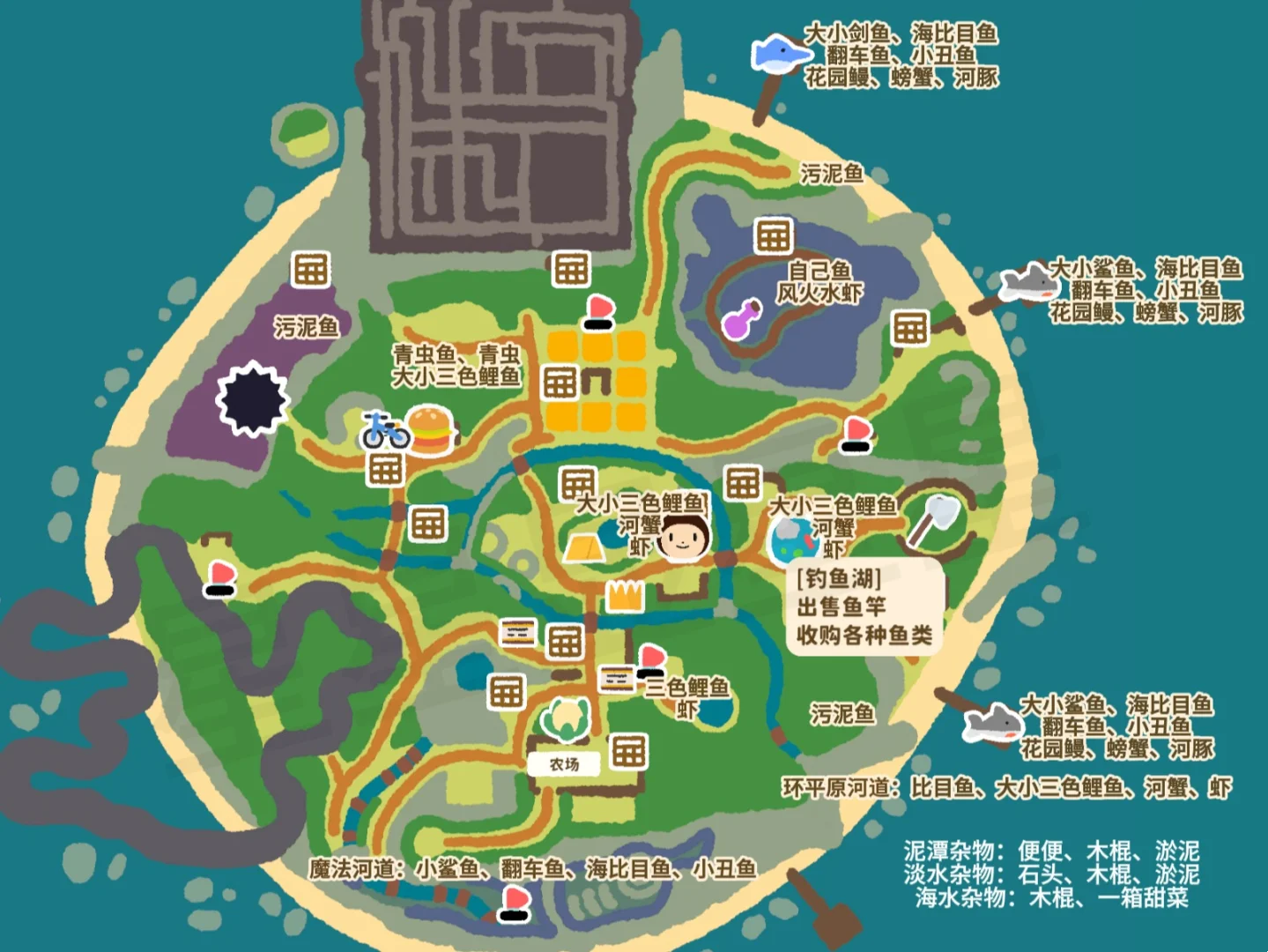 舒舒服服小岛时光可以钓鱼的位置都有哪些