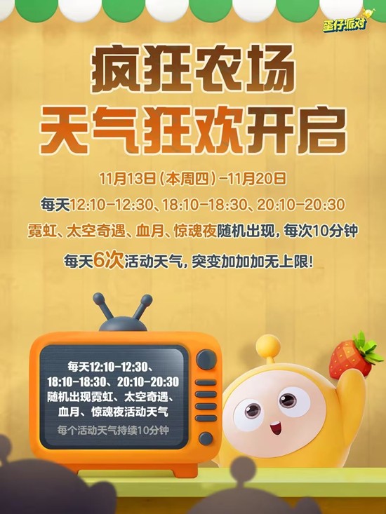 蛋仔派对疯狂农场稀有天气大放送-四大活动天气将登场
