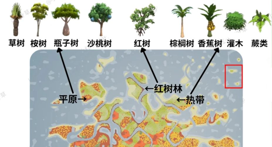 金垦小镇所有树木分布的位置地点区域(附图)