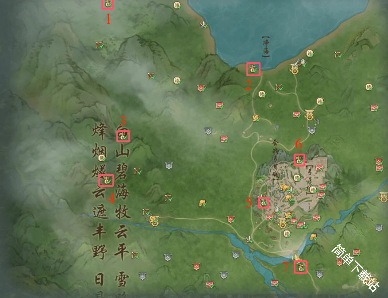 剑网3伊丽川20个听弦校律小游戏分布点位