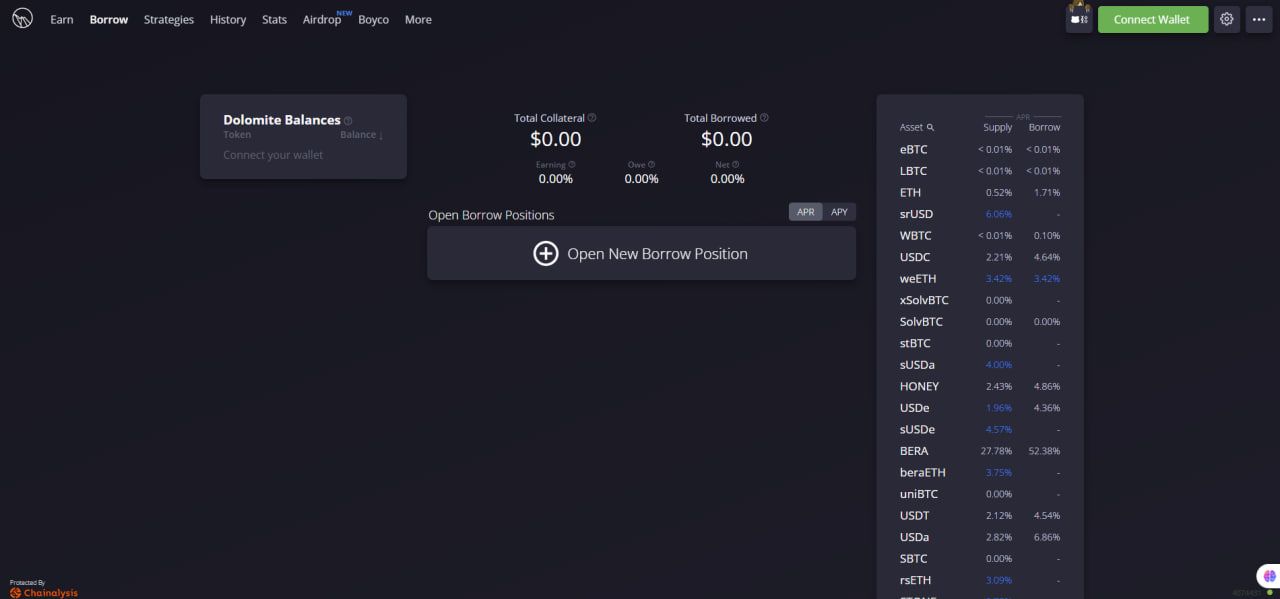 Dolomite的借款产品