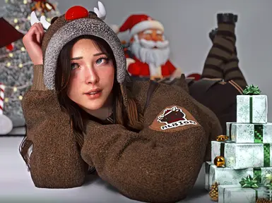 《赛博朋克2077》弗雷娜圣诞装扮MOD