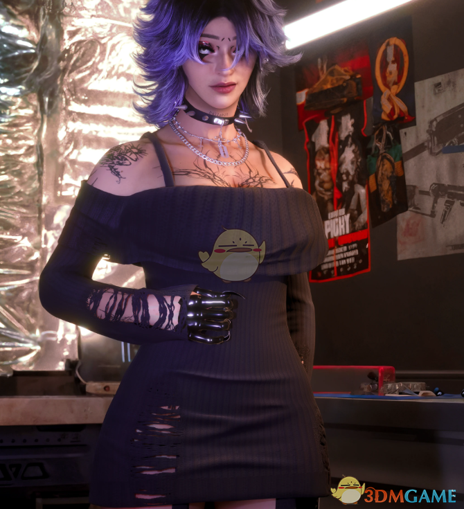 《赛博朋克2077》蛛网毛衣裙MOD