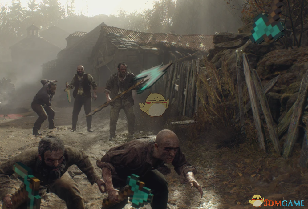 《生化危机4：重制版》村民丧尸的我的世界钻石武器包MOD