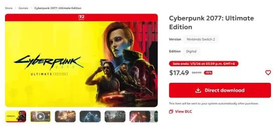 《赛博朋克2077：终极版》Switch2售价回调-折扣仅持续12小时引热议