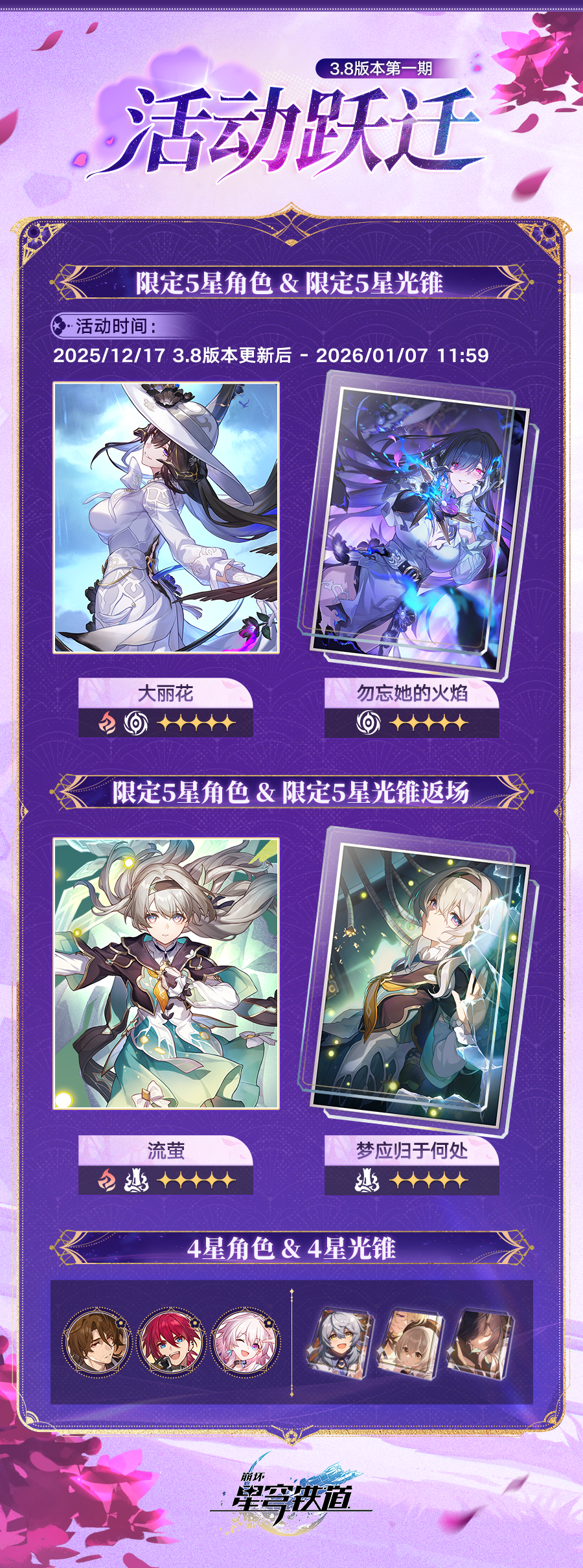 《崩坏:星穹铁道》3.8版本活动跃迁时间