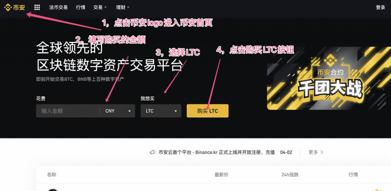 币安交易所购买莱特币LTC详细操作指南