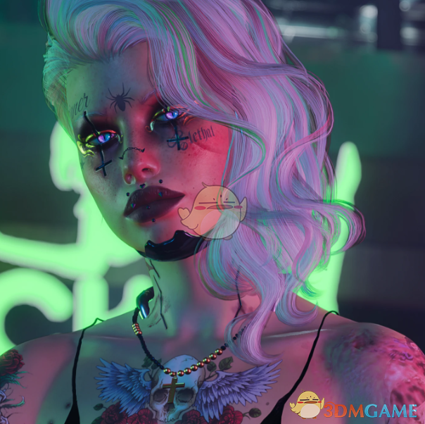 《赛博朋克2077》牡丹斜边短发MOD