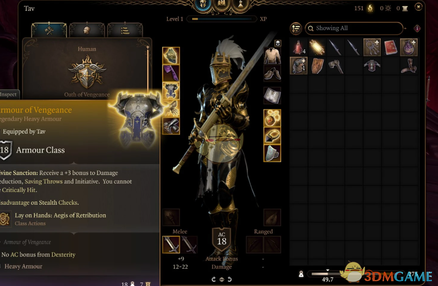 《博德之门3》复仇圣骑士装备包MOD