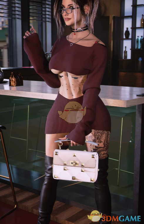 《赛博朋克2077》秋季舒适短裙装MOD