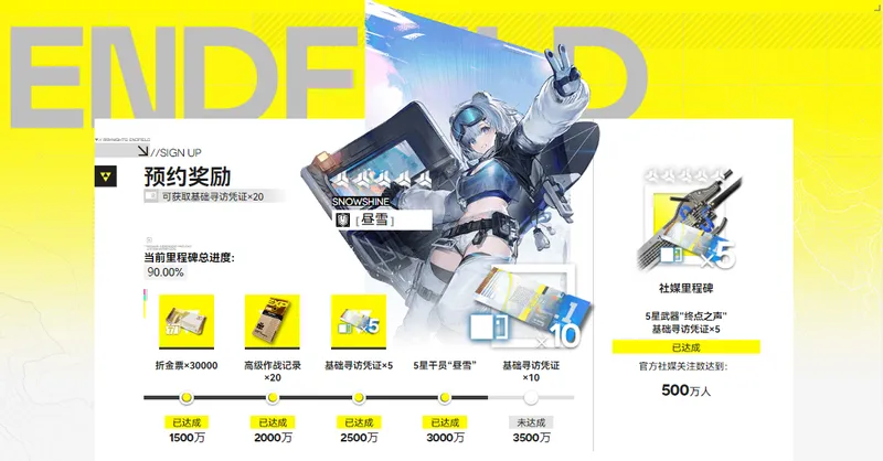 《明日方舟终末地》预约奖励介绍