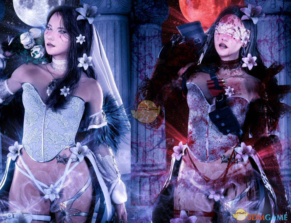 《赛博朋克2077》万圣节新娘裙装MOD