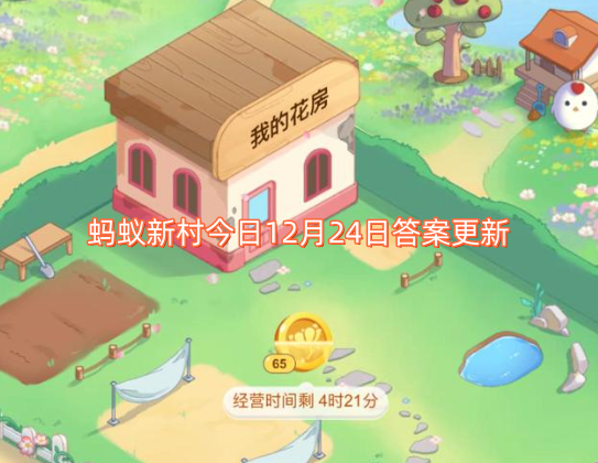 蚂蚁新村今日12月24日答案更新