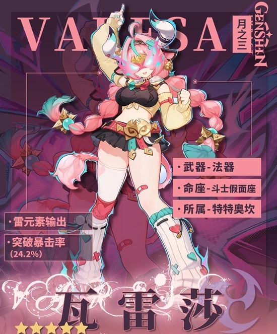 原神月之三版本瓦蕾莎角色攻略 瓦蕾莎培养详细攻略