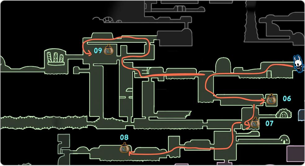 空洞骑士 丝之歌苍绿之径幼虫收集
