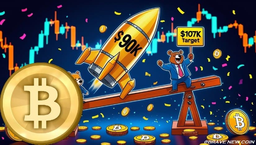 比特币（BTC）价格预测：9万美元附近横盘整理与10.7万美元技术决策区形成共振